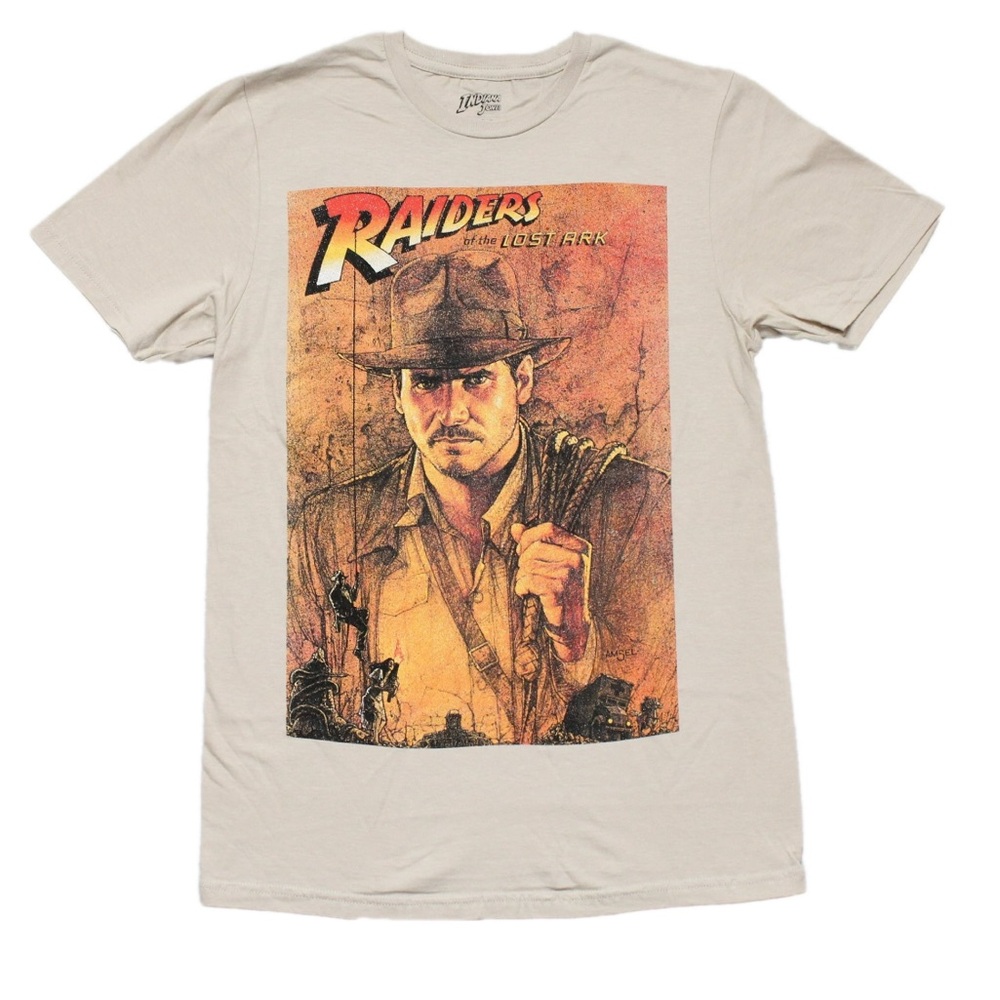 Indiana Jones Raiders of The Lost Ark Distressed Poster T-Shirt Mad Engine